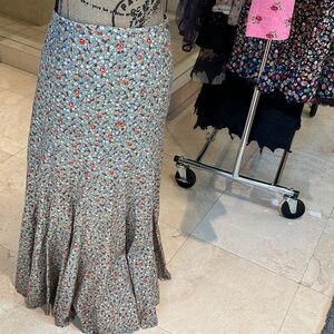 Junya Watanabe Comme des Garcons straight maxi skirt, print, detailed stitching